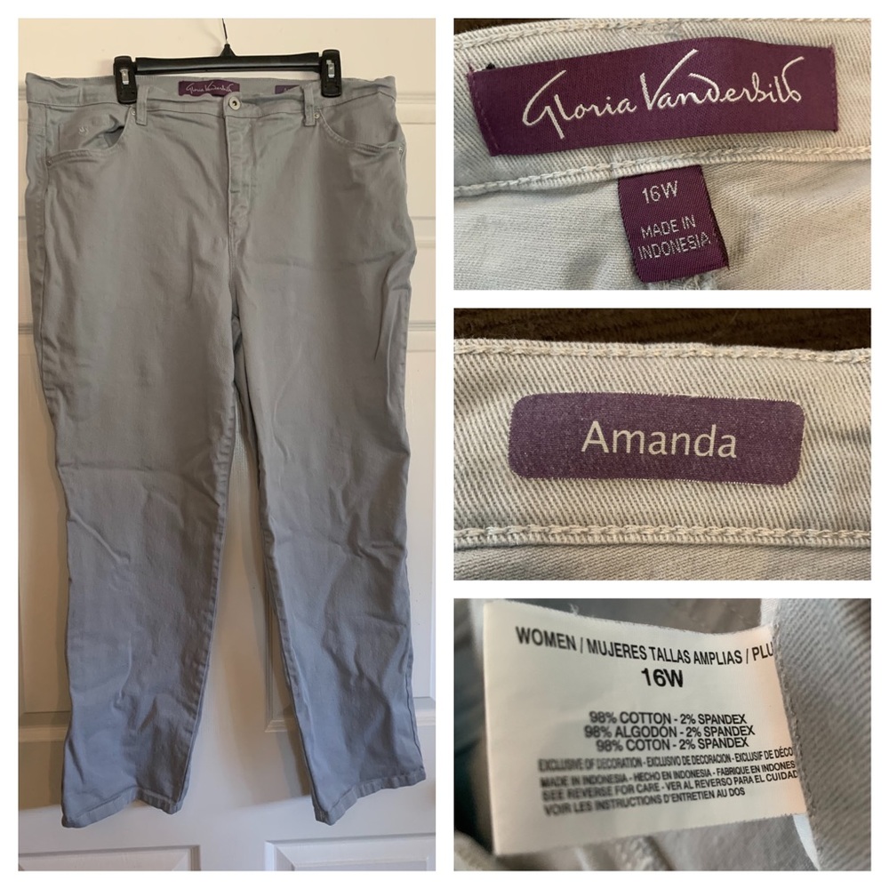 Gorgeous Gray Gloria Vanderbilt Amanda Jeans 16W